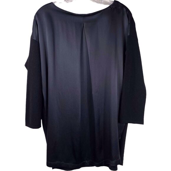 Neiman Marcus Cashmere Silk Boxy Sweater Black Medium Minimalist Luxe EUC - Picture 3 of 16